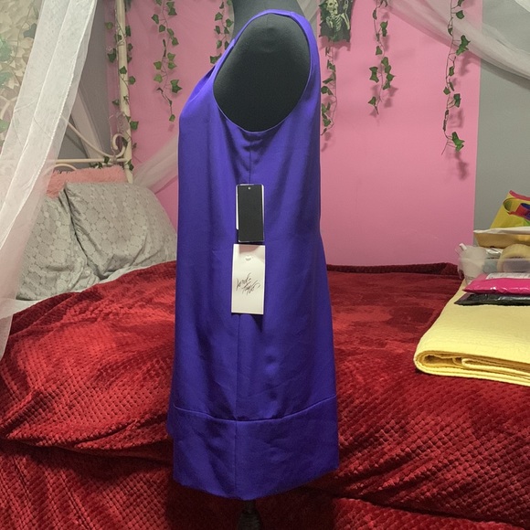 Oleg Cassini sleeveless pencil dress purple in color size 4 - Picture 4 of 8